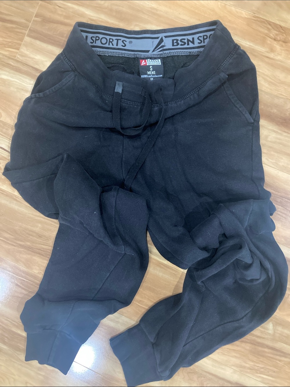 BSN Sports Men's Sweatpants - Black with Gray Waistband